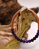 bransoletki - inne Bransoletka miedziana handmade z koralikami: ametyst