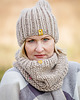 czapki damskie WOOLY Komplet czapka i komin beż