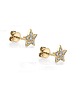 kolczyki pozłacane Kolczyki mini "stars" ozdobione cyrkoniami- srebro 925 pozłacane
