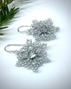 kolczyki szklane Kolczyki śnieżynki koronka frywolitka 095