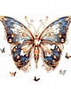 puzzle dla dzieci PUZZLE DREWNIANE MOTYL 140 elementów BŁYSZCZĄCY MOTYL ROZMIAR L