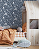 naklejki ścienne do pokoju dziecka TAPETA w rolce - FOREST ANIMALS BLUE
