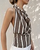 topy damskie Stripes - top z otwartymi plecami