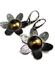 kolczyki wire wrapping srebrne kwiaty z tytanem