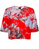 t-shirt damskie DR.CROW T-shirt Krótki CROP Marble Red