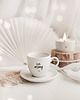 filiżanki Filiżanka 100 ml espresso ze spodkiem - Łyk mocy ZŁOTE SERCE