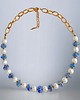chokery UNIKAT : lapis lazuli & PERŁY - naszyjnik.