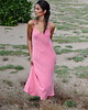 sukienki midi damskie Długa sukienka w stylu bieliźnianym (slip dress), ROSEBLOOM