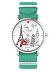 zegarki unisex Zegarek -  Time to travel  - turkusowy, nylonowy