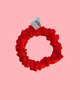 gumki do włosów Gumka jedwabna, scrunchie, gumka do włosów neonowa czerwień MINI
