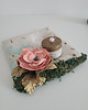 świeczniki i świece Quki - Handmade Concrete pillow for tealight with Peony in real moss