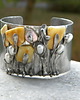 bransoletki wire wrapping Bursztyny mleczne -  bransoleta mankiet CUFF