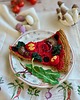 zabawki - inne Szydełkowy kawałek wegańskiej pizzy z dodatkami
