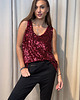topy damskie Bluzka cekinowa na grubych ramiączkach Rosso