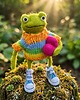 figurki i rzeźby Żabka filcowana 14cm