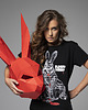 t-shirt damskie T-shirt damski królik czarny