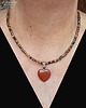 wisiory Urocze serce z jaspisu brekcja prezent  handmade dla ukochanej osoby