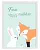 obrazy i plakaty do pokoju dziecięcego Obrazek Forest Friends fox&rabbit 30x40cm