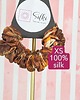 gumki do włosów XS mini mała gumka dla dzieci do włosów jedwab naturalny scrunchie brązowe