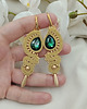 kolczyki soutache Długie szmaragdowe kolczyki soutache sutasz wesele
