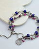 bransoletki z kamieni naturalnych Lapis lazuli z rubiny w srebrze - bransoletka
