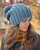 czapki damskie Zimowa czapka z wełny peruwiańskiej i alpaki Lumi niebieska