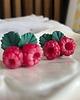 kolczyki z masy plastycznej Kolczyki z maliną. Polimerowa glina. Handmade Polska