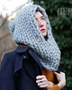 czapki damskie Szara kominiarka na drutach unisex