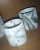 doniczki ZESTAW 2x osłonka betonowa na sukulenty szaro biały marmurek 8 cm