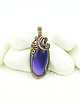 wisiory Wisiorek z fioletowym agatem  wire wrapping