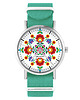 zegarki damskie Zegarek - Mandala folkowa  - turkusowy, nylonowy