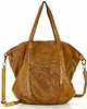 torby na ramię Torba damska skórzana shopper z kieszeniami - It bag brąz camel