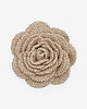 broszki Broszka róża XL - ecru z miedzianą błyszczącą nitką