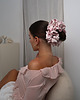 gumki do włosów Gumka do włosów różowa w kwiatowy wzór Scrunchie Maxi Rosie Cream