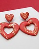 kolczyki z masy plastycznej VALENTINE kolczyki czerwone serca na walentynki