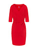 sukienki midi damskie Sukienka kopertowa z dekoltem serek czerwona