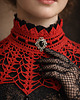chokery Czerwony gotycki naszyjnik koronkowy, vintage wiktoriańska kolia