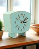 zegary Zegar biurkowy drewniany- cichy mechanizm - miętowy