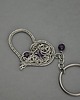 breloki Oryginalny brelok serce, breloczek ametyst wire wrapping