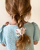 gumki do włosów Scrunchie gumka frotka wąska tęcza biała