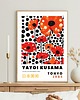 plakaty PLAKAT dekoracyjny , maki Yayoi Kusama, wystawowy, kwiaty