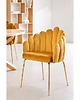 krzesła Krzesło Aksamitne na Złotych Nogach Elodie Musztardowe