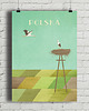 plakaty Plakat Polska - bociany nad polami