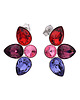 kolczyki swarovski Srebrne kolczyki kolorowy kwiat Swarovski