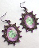 kolczyki szklane MAROKANKI violet green lux
