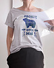 t-shirt damskie Oto miś Szary Oversize