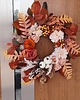 wianki Wianek jesienny z dynią i sztucznymi kwiatami, dekoracja drzwi
