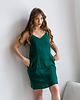 sukienki mini damskie LNIANA SUKIENKA ZIELONA 100% LEN