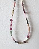 chokery Naszyjnik choker BOHO ART granat, turmalin, kwarc różowy