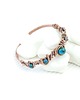 bransoletki wire wrapping Miedziana bransoleta mankietowa z chryzokolą